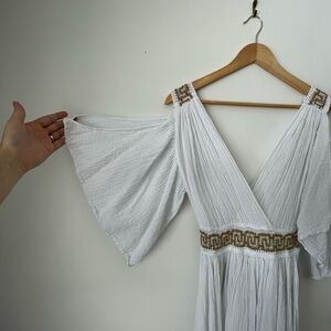 Greek Cotton Maxi Dress White